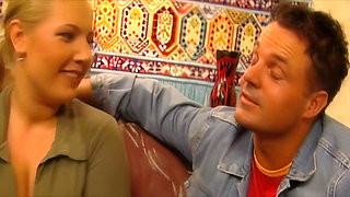 Blonde Babe Fingers Wet Pussy and Teases Guys