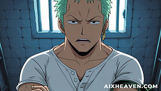 Nico Robin Fucks with Zoro in a Prison Cell! One Piece Uncensored Hentai POV
