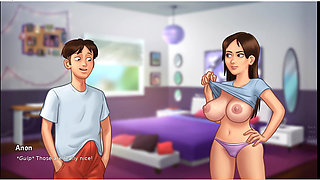 Summertime saga - taboo - gameplay - roleplay - fantasy - cheerleaders holding each other saggy & perky tits