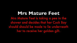 Mrs Mature Feet pisses on her cuck 483