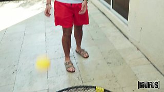 House BBQ Party with naughty bikini girl