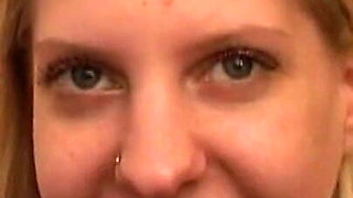 Teen Kati's first BBC while her boyfriend is watching