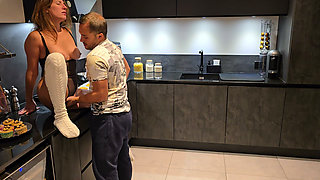 He takes me by surprise in the kitchen part 1