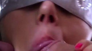 Blindfolded wife shared with friend
