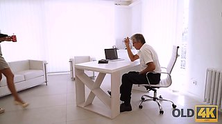 Old4k. newer evelyn neill wants promotion and receives aged cock