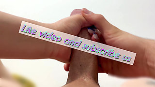 My Korean Stepmother Give Me Birthday Gift with Amazing Handjob with Cum Shut
