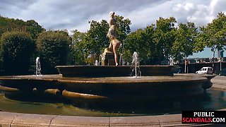 Stunning Petite Beauty Overwhelmed in Public with Raw Passion