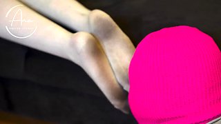 Cute teen girl enjoys foot fetish