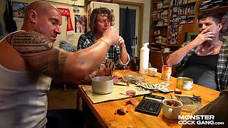 The busty slut enjoy hardcore sex with two big cock