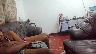 Father in Law's Gigantic Dick Hangs Out Under His Sarom for Step Daughter