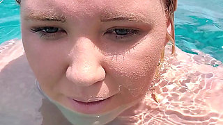 Swimming in the blue waters of Greece butt naked...