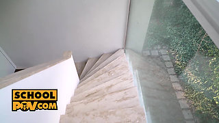 POV - Angelika Grays is a cum hungry teen whore aching for dick