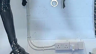 Latex Tease for Locked Cock