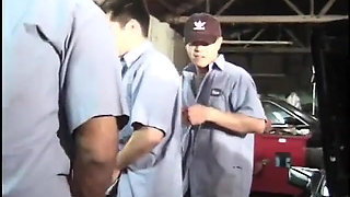 A group of guys fuck the horny blonde woman in this gangbang