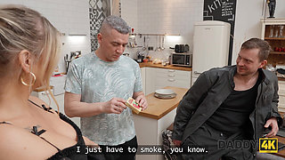 DADDY4K. The sexy Blondie enjoys cheating on her Boyfriend with his Daddy
