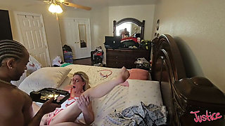 Nurse Charlie Nurses Big Black Cock to Life & Takes Pussy Full of Cum