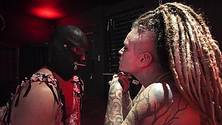 Domina Dark Puts Sparks in His Hairy Ass