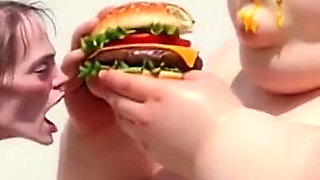 Intense Feeding Session - SSBBW Humiliates and Fattens Thin Girl