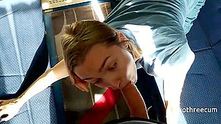 Double Cum In Mouth For Cutie Traveler On A Train